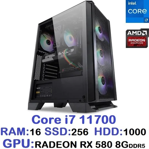 سیستم گیمینگ GAMING PC CORE i7 11700 | RAM 16 | گرافیک AMD RX 580 8G DDR5