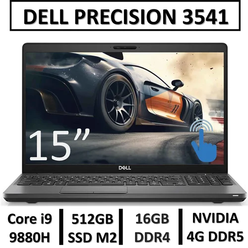 لپ تاپ دل لمسی استوک مدل LAPTOP DELL PRECISION 3541 | Core i9 9880H | 32GB RAM | 512GB SSD | NVIDIA 4GB TOUCH