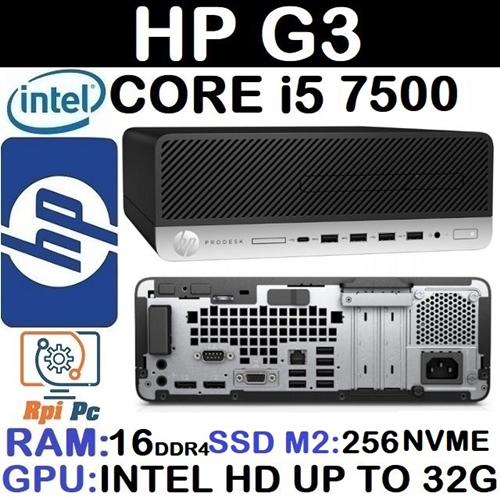 کیس استوک وارداتی HP EliteDesk G3 با پردازشگر Core i5 نسل7 | رم 16DDR4 | هاردSSD 256G M2 NVME
