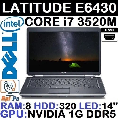 لپ تاپ استوک وارداتی DELL Latitude E6430 با پردازشگر Core i7 3520M نسل سوم رم 8DDR3 گرافیک NVIDIA NVS 1G DDR5 با LED14