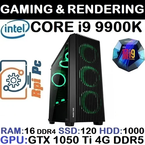 سیستم گیمینگ GAMING PC CORE i9 9900K | RAM 16 | GTX 1050