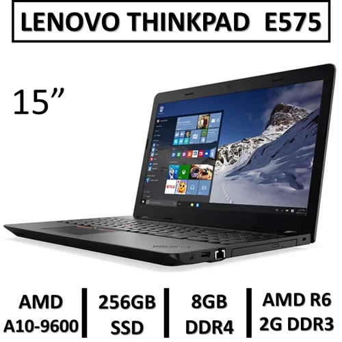 لپ تاپ استوک گرافیکدار  لنوو  LENOVO THINKPAD  E575  AMD A10 9600P RAM8  SSD256