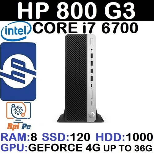 کیس استوک وارداتی HP 800 G3 با پردازشگر Core i7 نسل 6 رم 8DDR4 هارد500G گرافیک GEFORCE GT 730 4G