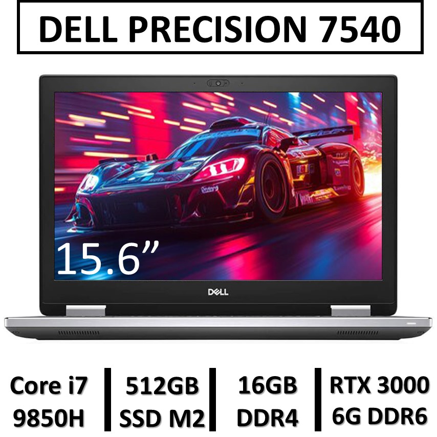 لپ تاپ استوک ورک استیشن گرافیکدار نسل نهمUSEDLAPTOP DELL PRECISION 7540 | INTEL CORE i7-9850H | RAM 16GB  | 512GB SSD M2 | NVIDIA QUADRO RTX3000 6G
