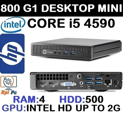 کیس استوک وارداتی HP ELITEDESK 800 G1 DESKTOP MINI با پردازشگر Core i5 نسل 4 رم4 هارد HDD 500 گرافیک اینتل مجتمع 2G