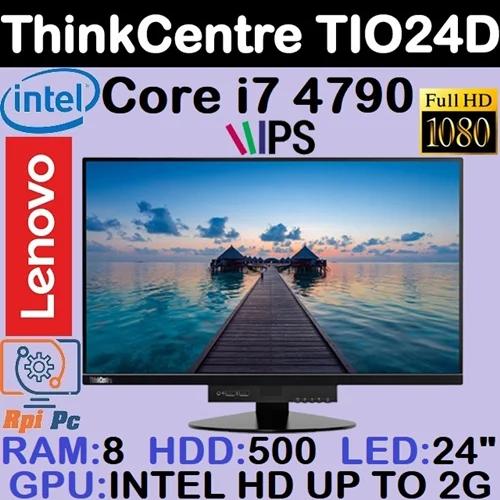آل این وان استوک لنوو 24 اینچ مدل Lenovo TIO24D با کیفیت FULL HD با پردازشگر CORE i7 نسل4 رم8 گرافیک اینتل مجتمع 2G