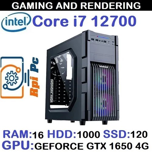 سیستم گیمینگ GAMING PC CORE i7 12700 | RAM 16 | GTX 1650