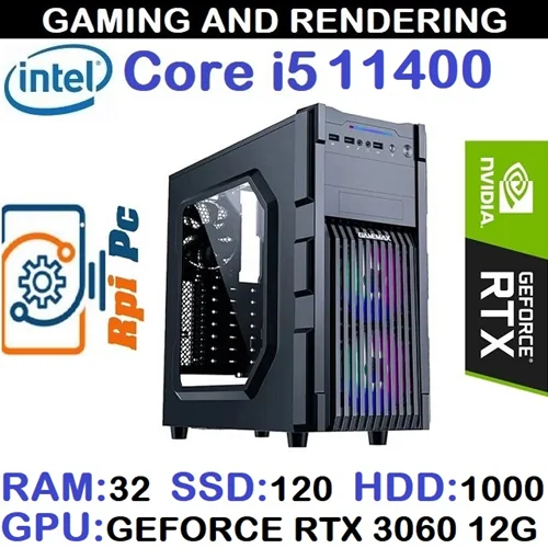 سیستم گیمینگ GAMING PC CORE i5 11400 | RAM 32 | RTX 3060 12G DDR6