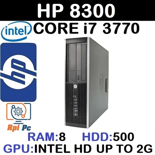 کیس استوک وارداتی HP Compaq Elite 8300 با پردازشگر Core i7 نسل 3 رم 8DDR3 هارد500 گرافیک اینتل مجتمع 2G
