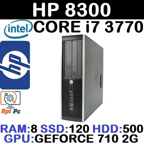 کیس استوک وارداتی HP 8300 با پردازشگر Core i7 نسل 3 رم 8 گرافیک GEFORCE 2G هارد 500G SATA+120G SSD