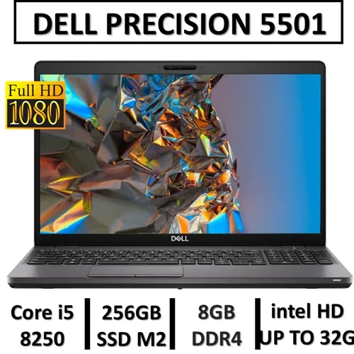 لپ تاپ استوک دل LAPTOP DELL LATITUDE 5501 | INTEL CORE i5-9400H | 8GB RAM DDR4 | 256GB SSD M2 | 15"FHD