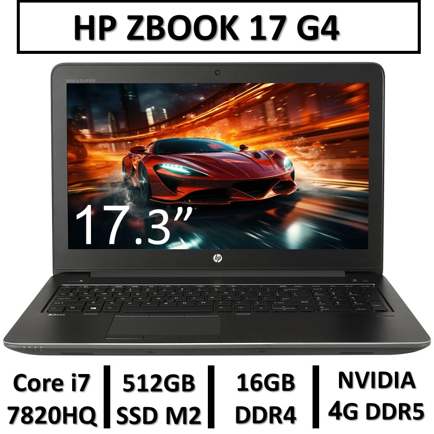 لپ تاپ اچ پی استوک ورک استیشن گرافیک 6 نسل 7 USED STOCK LAPTOP HP WORKSTATION ZBOOK 17 G4 /CPU INTEL Core i7 7820HQ/RAM 16/512GB SSD M2/GPU 6G DDR5