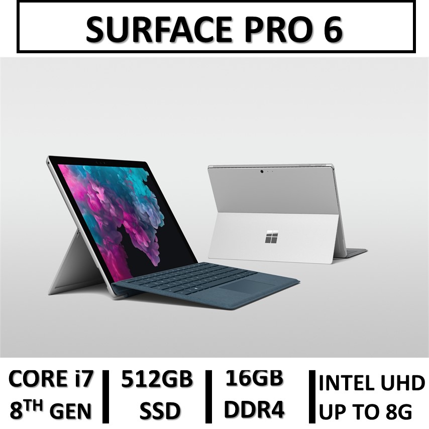 لپ تاپ استوک سرفیس پلاس پرو6  لمسی تبلتشو مایکروسافت    USED LAPTOP STOCK SURFACE PRO6  /INTEL CORE i7 8TH GEN/ RA16/SSD512