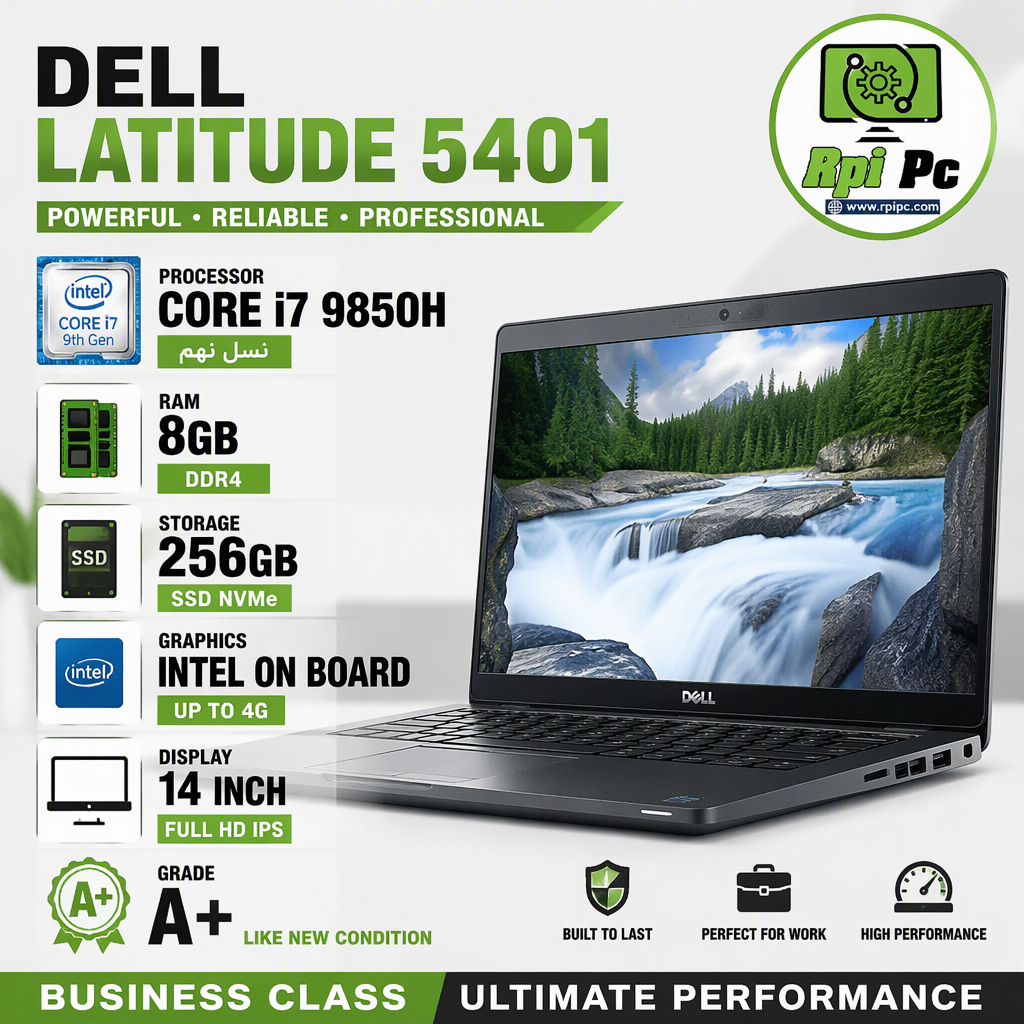 لپ تاپ استوک دل مدل 5401  نسل نهم USED STOCK LAPTOP  DELL LATITUDE 5401 | INTEL CORE i7-9850H | 8GB RAM DDR4 | 256GB SSD |  |