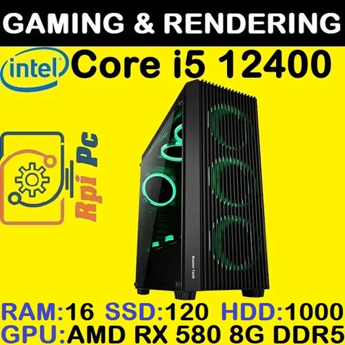 سیستم گیمینگ و رندرینگ GAMING PC CORE i5 12400 | RAM 16 | RX 580 8G