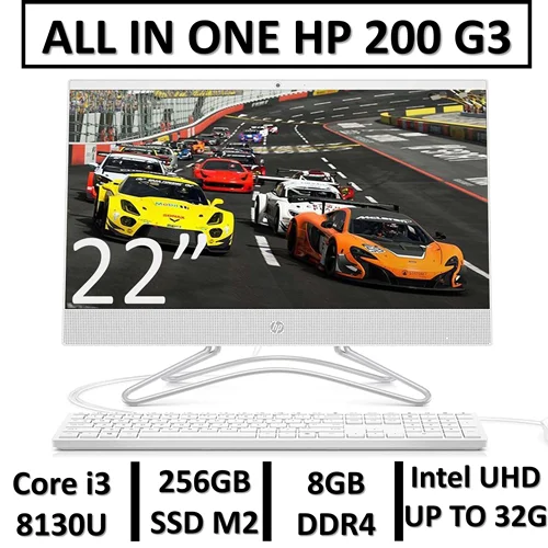 آل این وان استوک اچ پی نسل هشتم ALLINONE HP 200 G3 | Core i3 8130U | 8GB RAM DDR4 | 256GB SSD