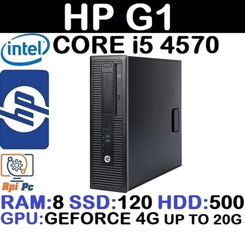 کیس استوک وارداتی HP EliteDesk G1 با پردازشگر Core i5 نسل 4 رم 8DDR3 هارد HDD 500 + SSD 120 گرافیک GEFORCE 4G